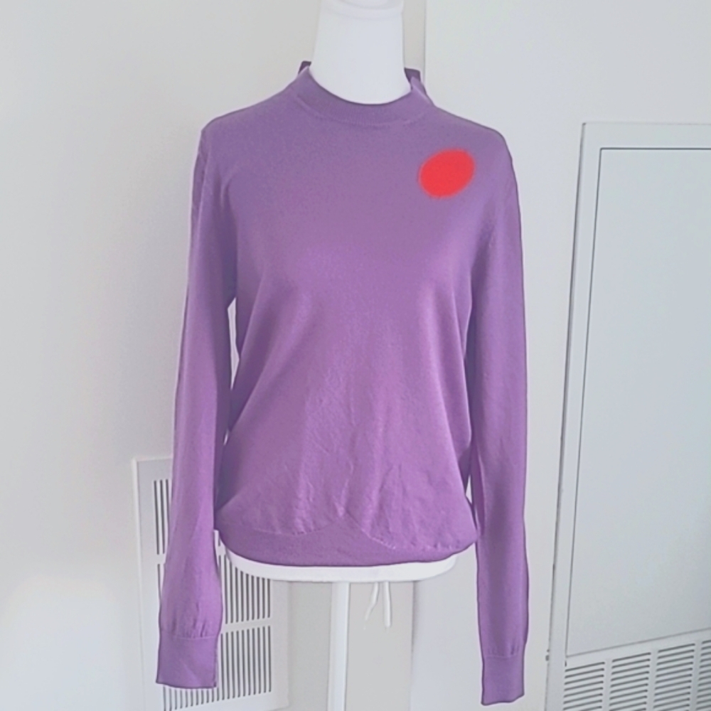Hunter Purple Merino Wool Long Sleeve Fitted Crewneck Size medium